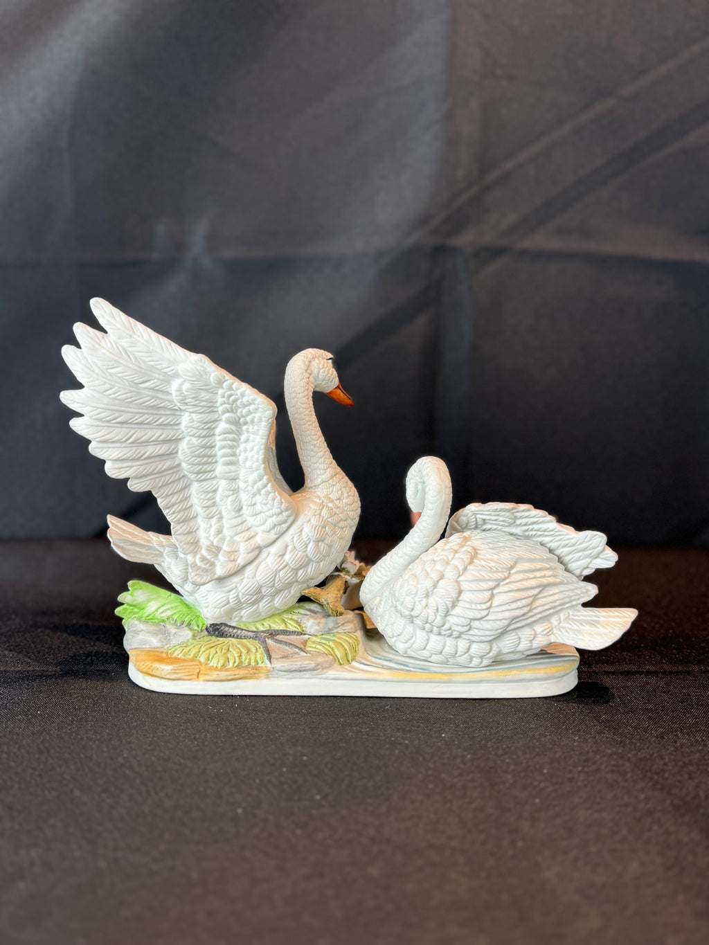 Vintage Capodimonte Nuova by Filli Savastano Double Doves with Flowers Figurine