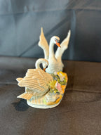 Vintage Capodimonte Nuova by Filli Savastano Double Doves with Flowers Figurine