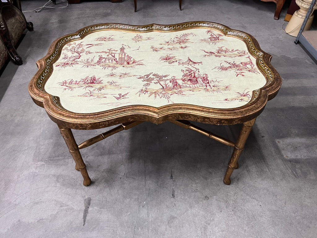 Vintage Hand Painted Chinoiserie Coffee/Tray Table by Sarreid, Ltd.