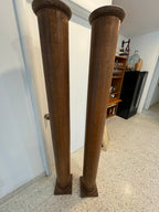 1901 Antique Solid Oak Support Columns - Architectural Salvage - A Pair