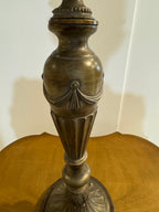 Louis XVI Style Antique Bronze Candelabra Table, Desk or Bedside Lamp