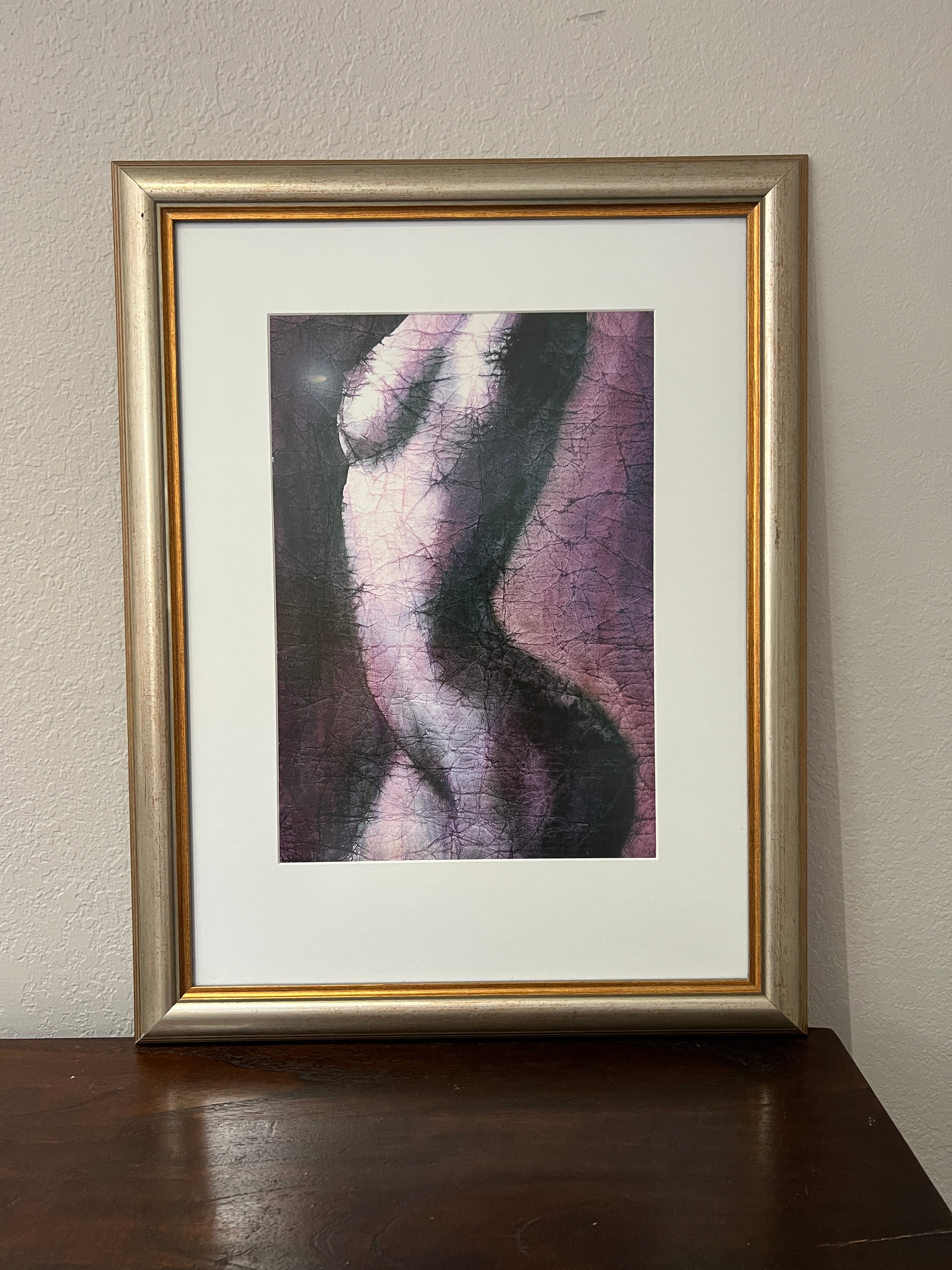 Nude Woman Silhouette - Original Art - Set of 2, Matted and Framed