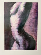 Nude Woman Silhouette - Original Art - Set of 2, Matted and Framed