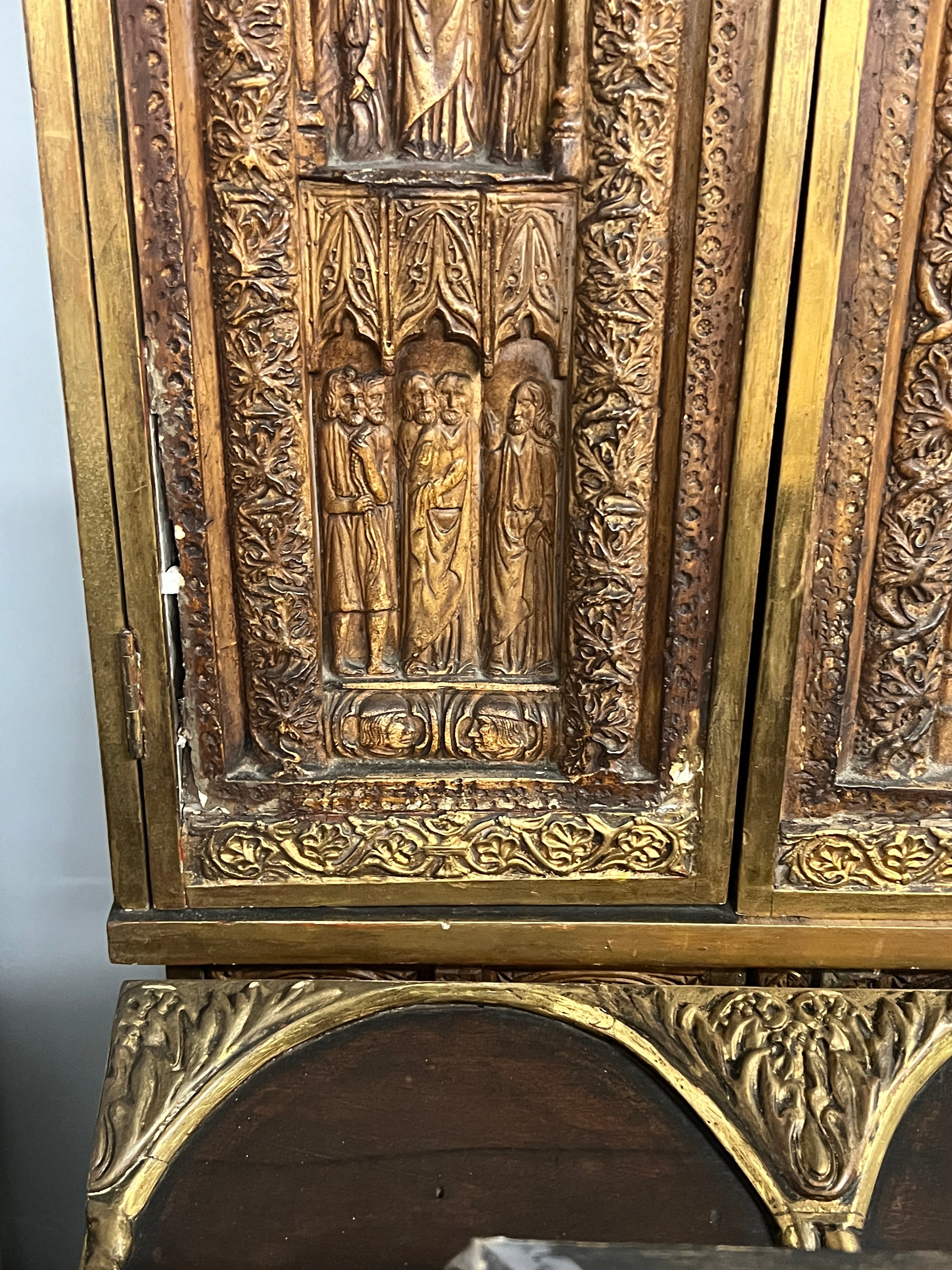 Bargueno Toledano - Carved Antique Secretaire Desk