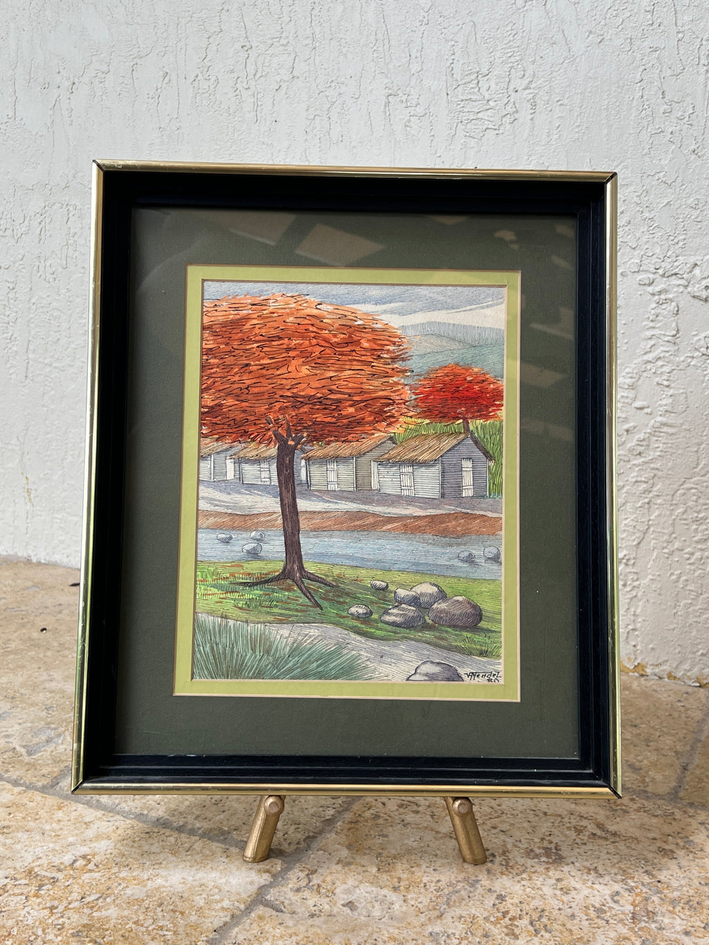 Flamboyant / Royal Poinciana Trees - Watercolor Painting by V. Mendez