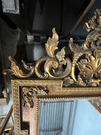 Mid 20th Century Italian Baroque Style Large Gold Carved Giltwood Mirror - Hangs Vertically