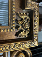 Mid 20th Century Italian Baroque Style Large Gold Carved Giltwood Mirror - Hangs Vertically