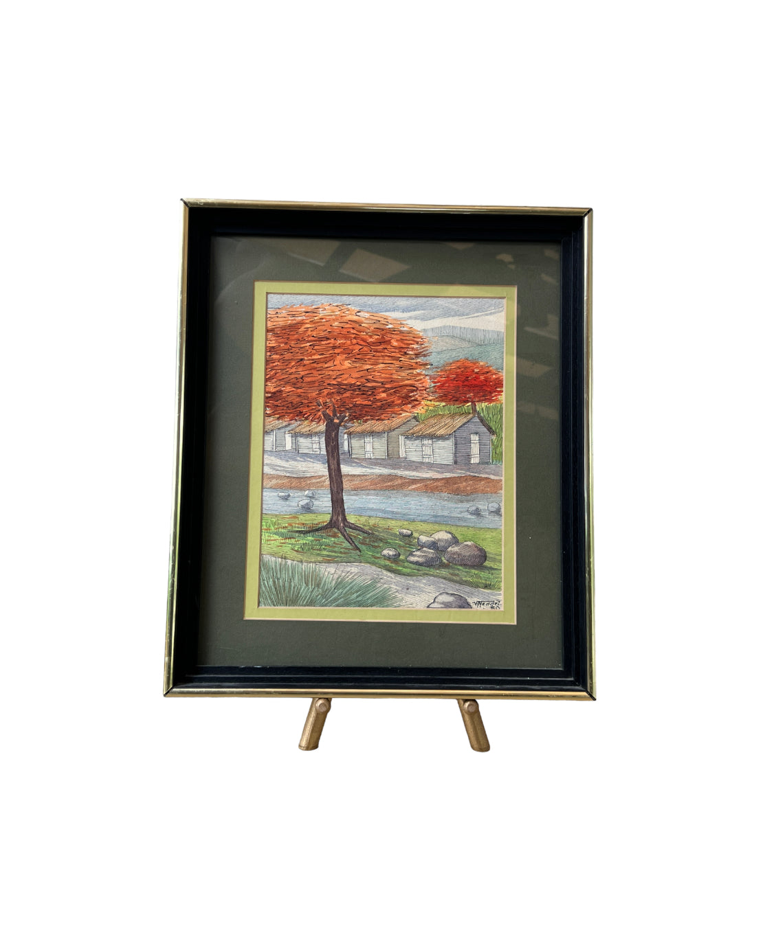 Flamboyant / Royal Poinciana Trees - Watercolor Painting by V. Mendez