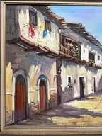 Vintage Old Spanish Village by Artist L. Santos