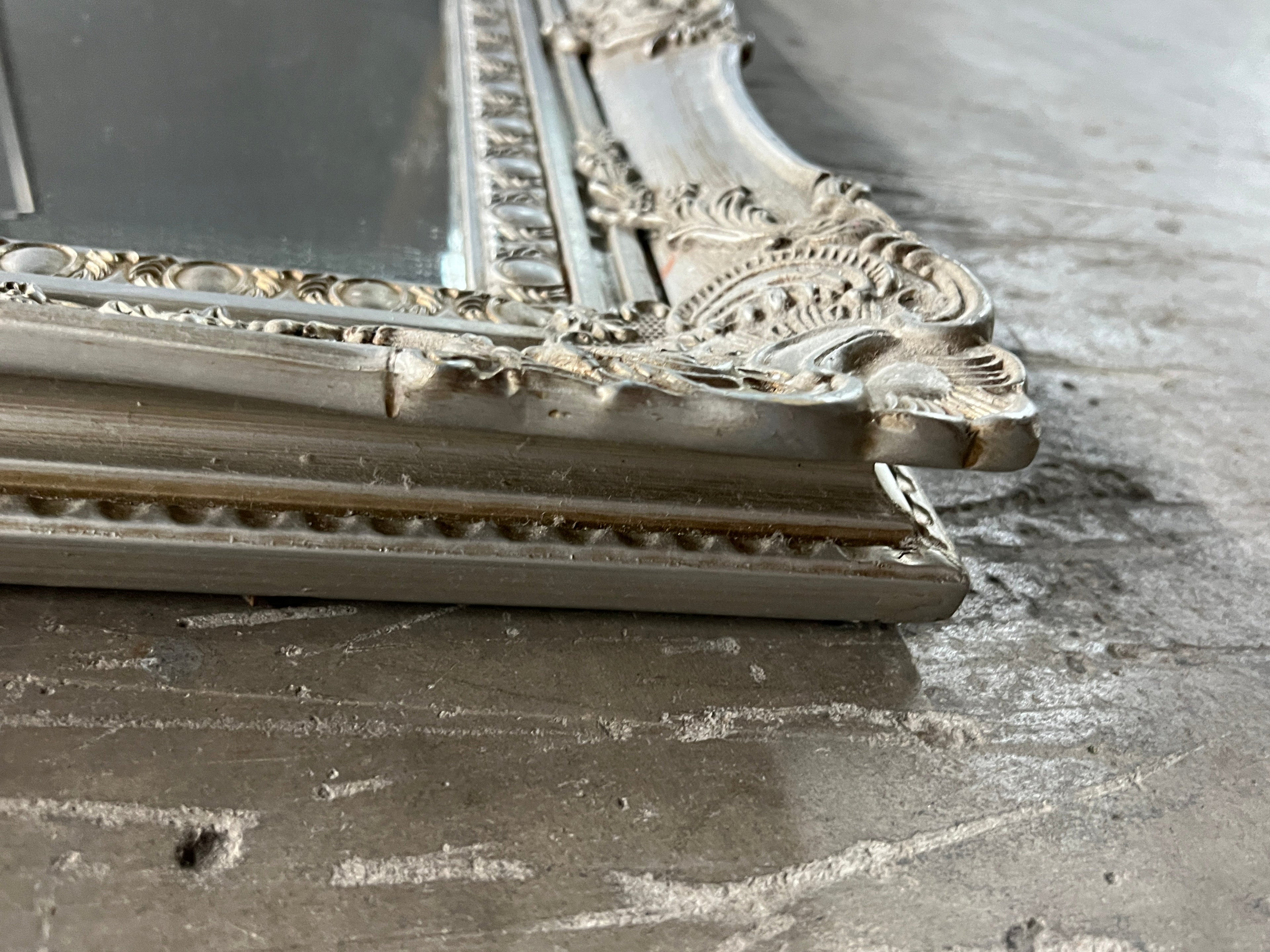 Ornate Silver Mirror - Medium Sized, Can be customized, Hangs horizontally or vertically