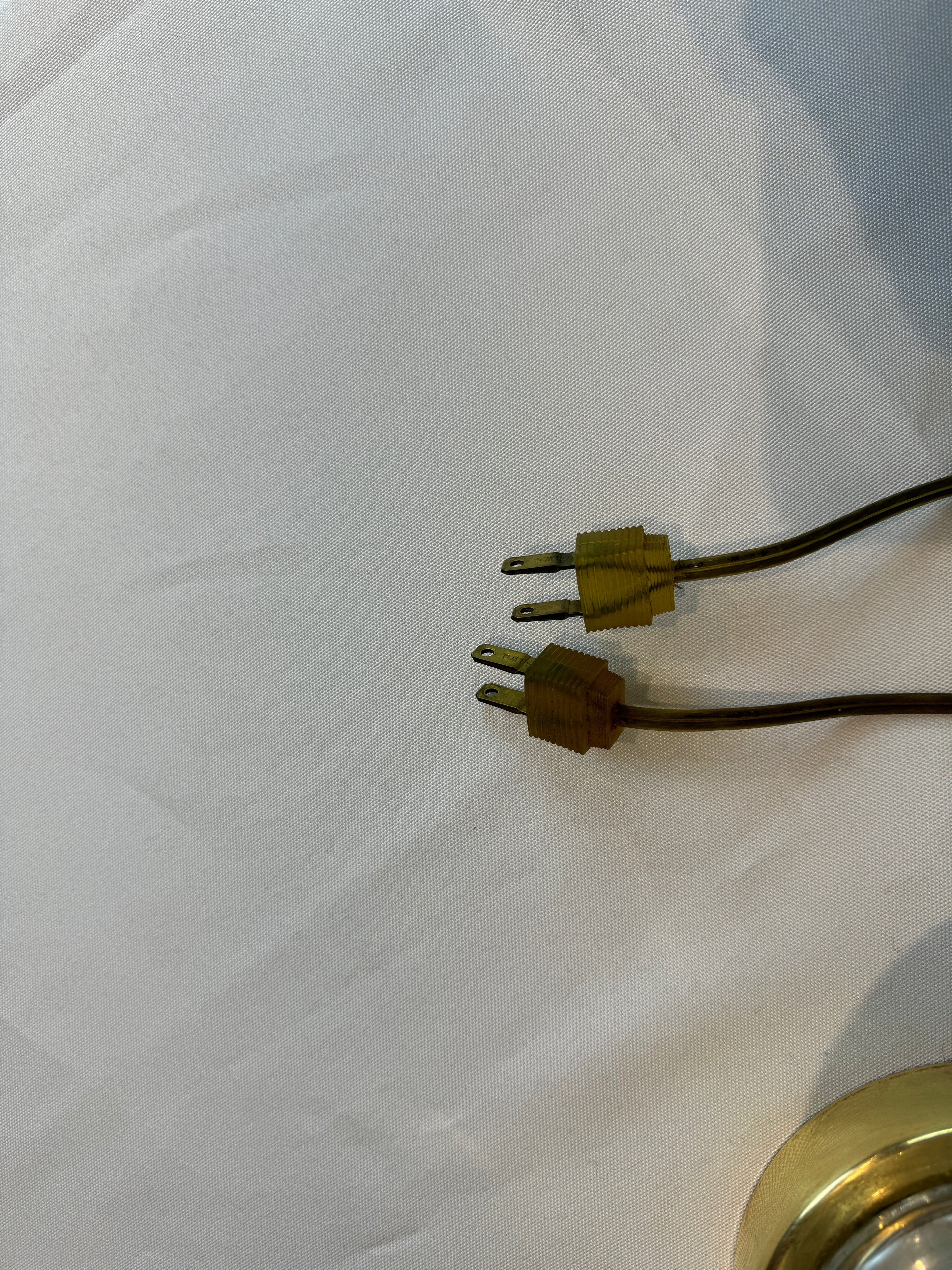 Waterford Crystal & Polished Brass Table Lamp in the Hollywood Regency Style - without shade