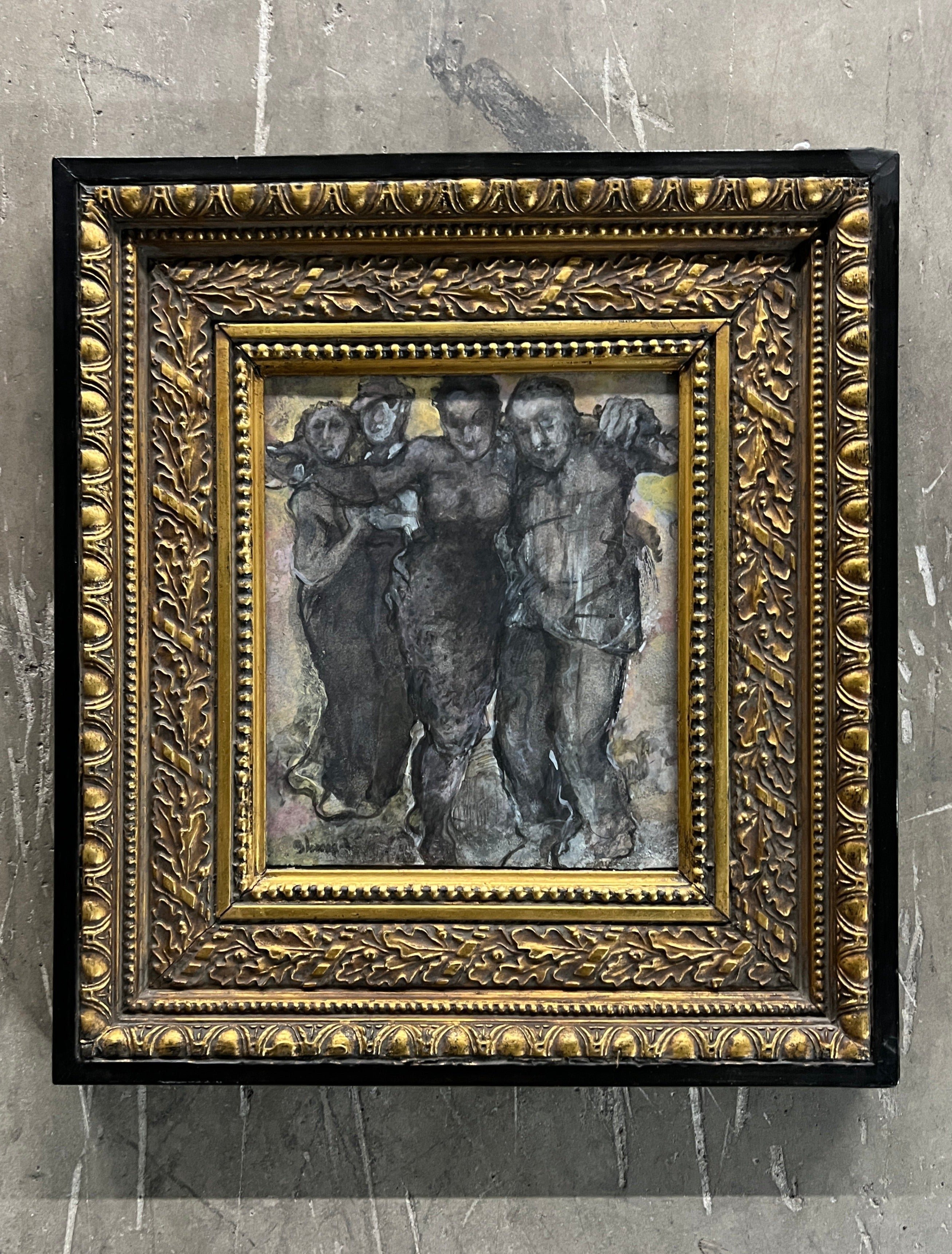 Framed Acrylic and Watercolor on Paper, Gloria Lomas, 2002, Original