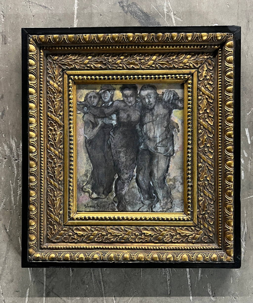 Framed Acrylic and Watercolor on Paper, Gloria Lomas, 2002, Original