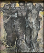 Framed Acrylic and Watercolor on Paper, Gloria Lomas, 2002, Original