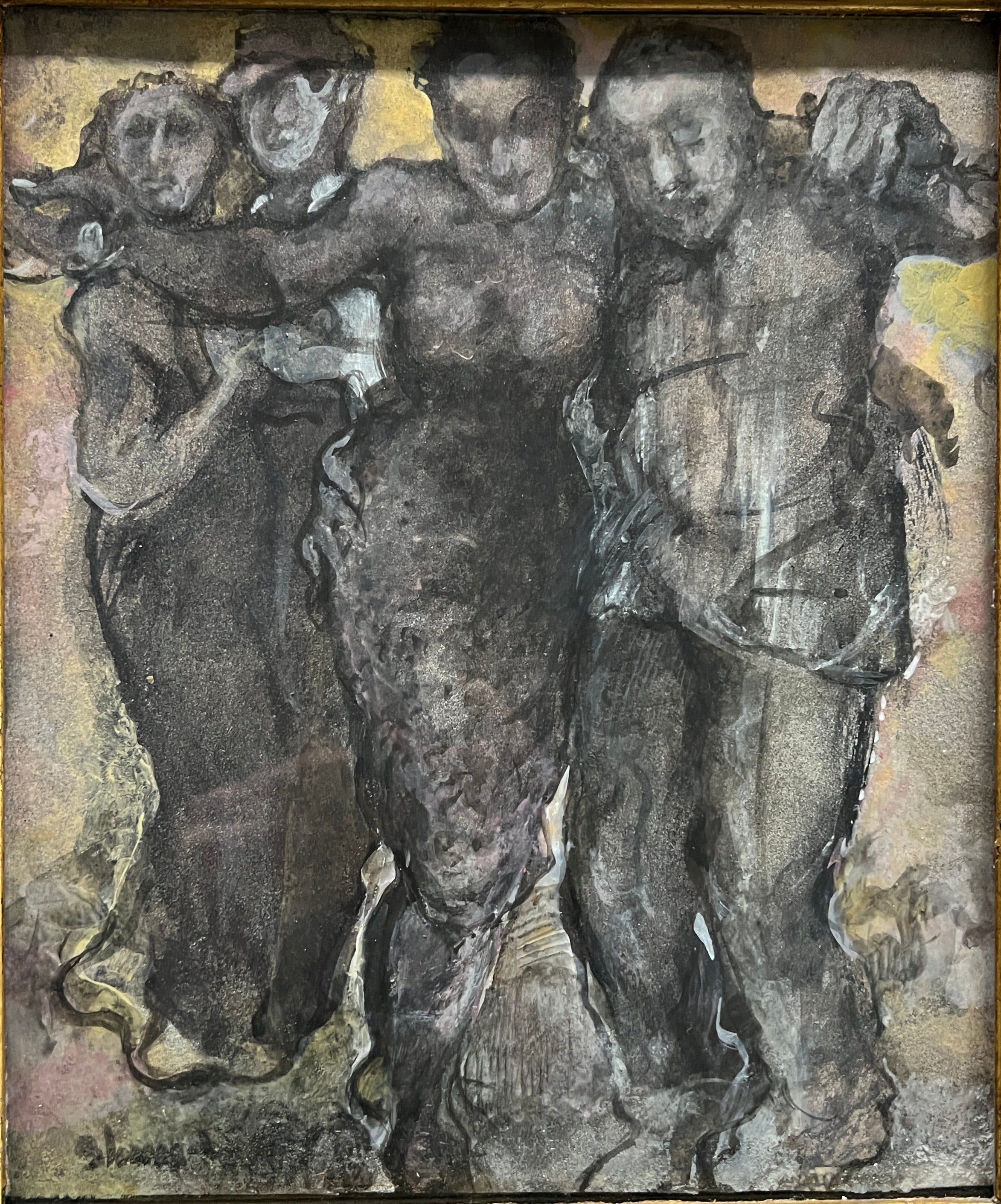 Framed Acrylic and Watercolor on Paper, Gloria Lomas, 2002, Original