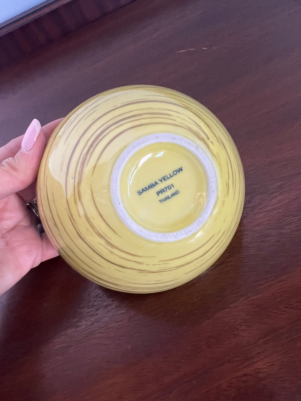 Vintage Studio Nova Samba Yellow Hand Painted Stoneware - Asian Rice Bowls - Fruit & Dessert Bowls - Set of 8