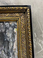 Framed Acrylic and Watercolor on Paper, Gloria Lomas, 2002, Original