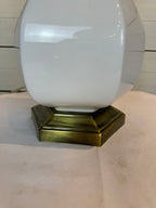 White Ceramic & Brass/Metal Base Table Lamp