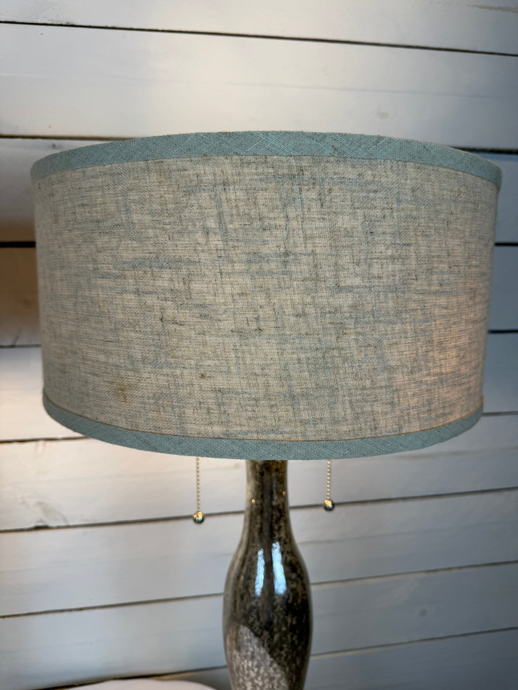Crackled Glass Desk or Table Lamps Shade Included - Set of Two