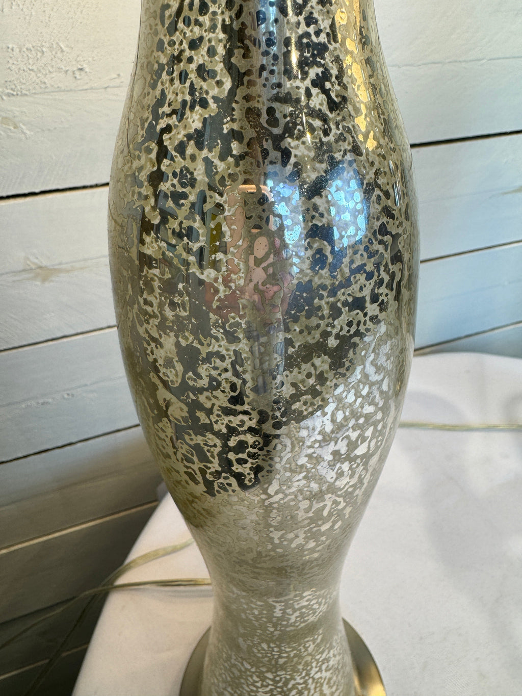 Crackled Glass Desk or Table Lamps Shade Included - Set of Two