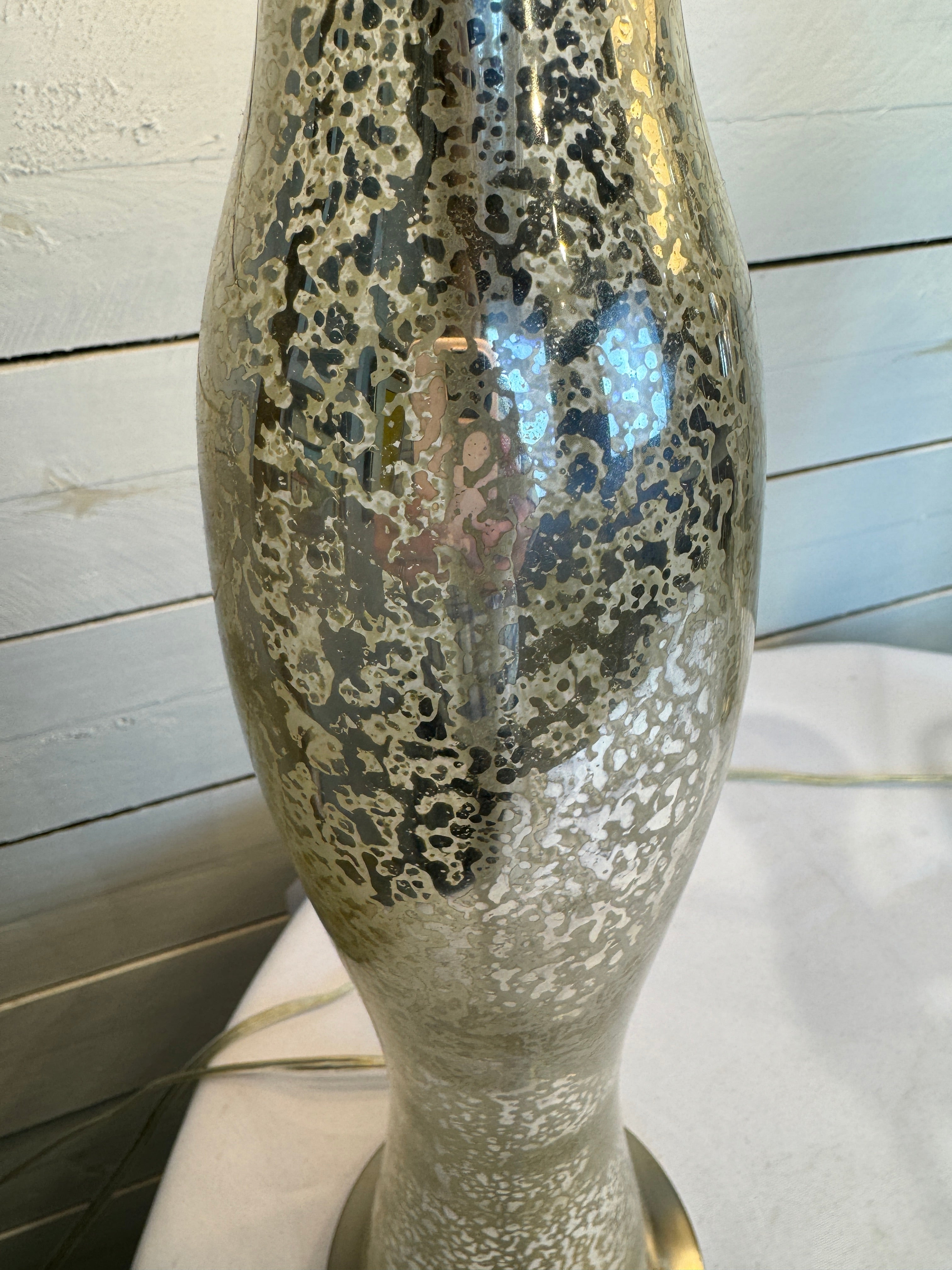 Crackled Glass Desk or Table Lamps Shade Included - Set of Two