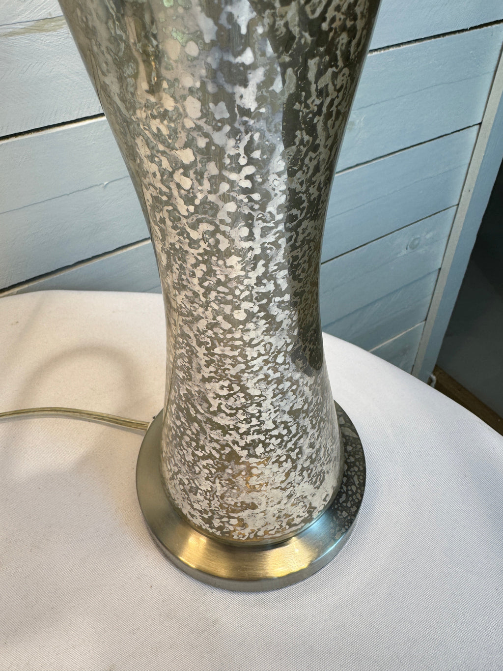 Crackled Glass Desk or Table Lamps Shade Included - Set of Two