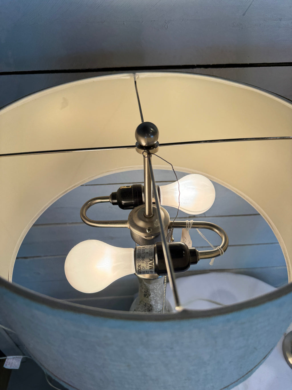 Crackled Glass Desk or Table Lamps Shade Included - Set of Two