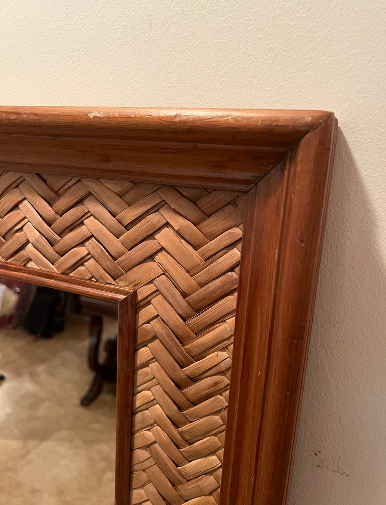 Vintage 1990's Rattan Mirror