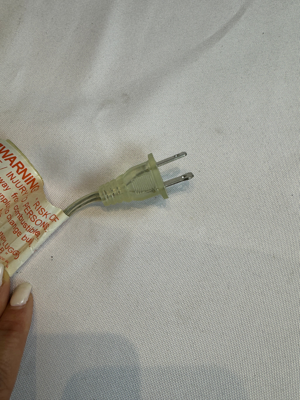 Small Glass Lamp with White Silk Shade