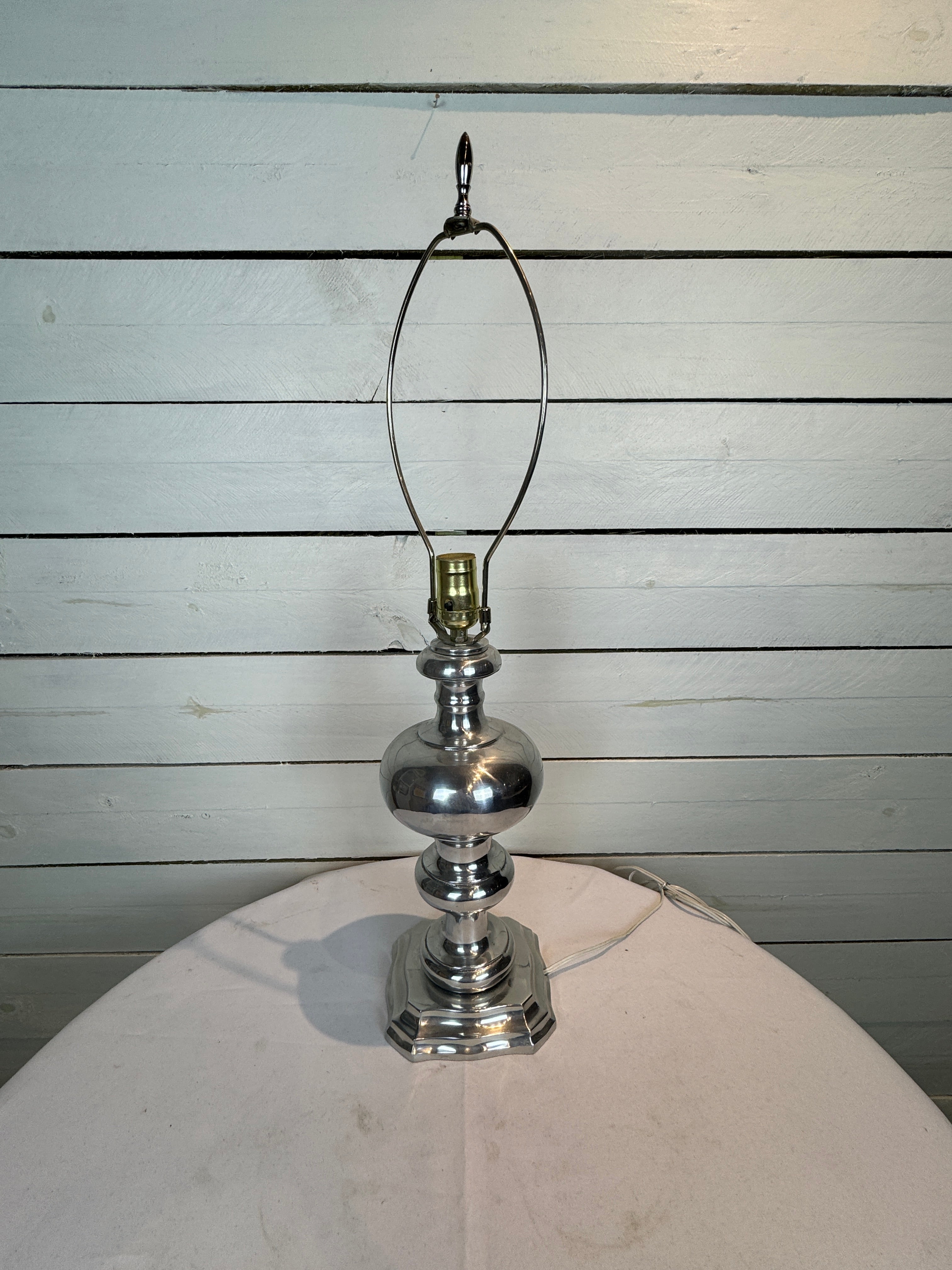 Silver Pewter Lamp Base