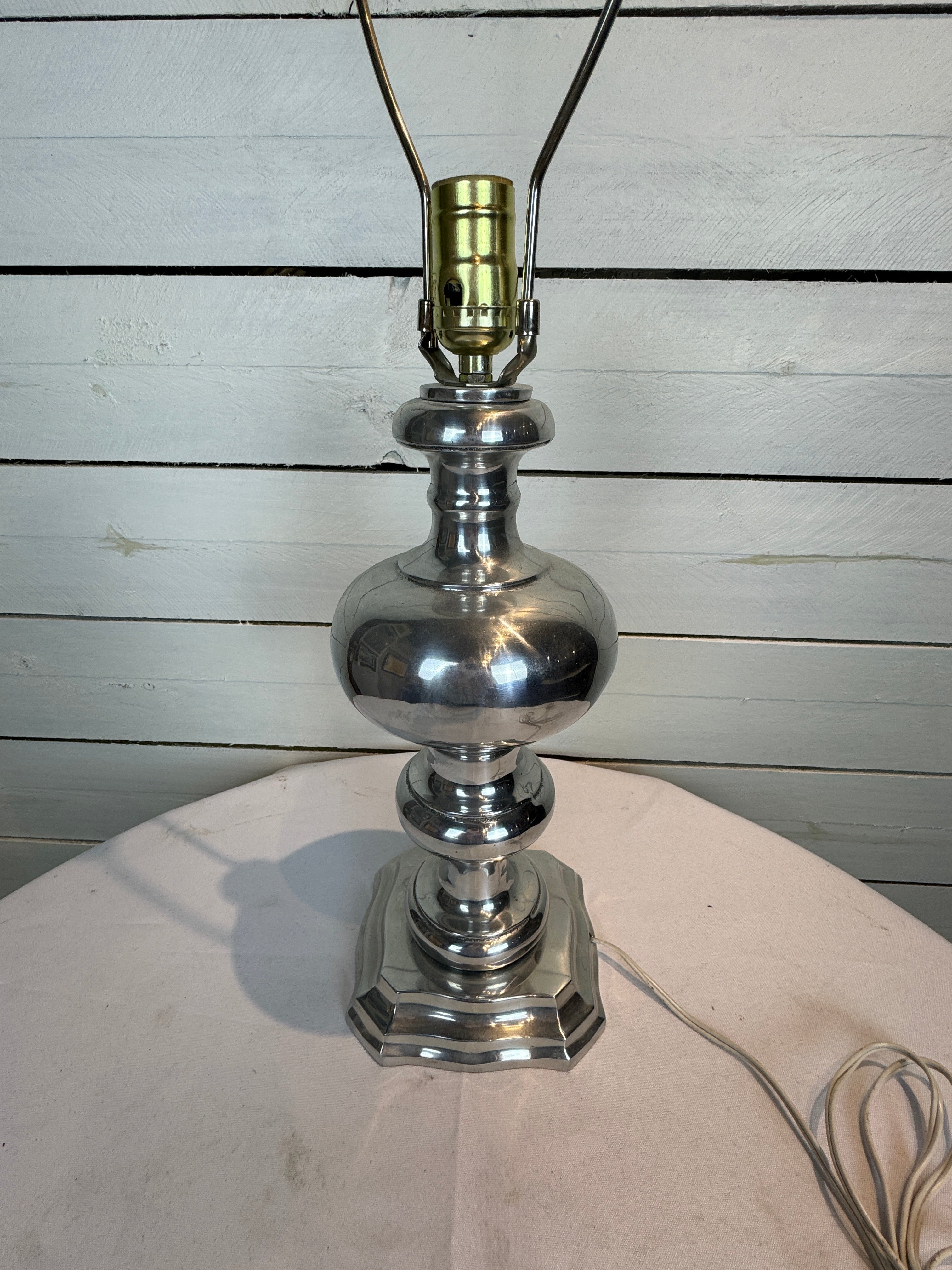 Silver Pewter Lamp Base