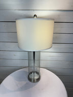 Clear Lamp Base with Drum Shade