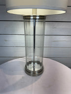 Clear Lamp Base with Drum Shade