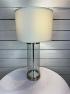 Clear Lamp Base with Drum Shade