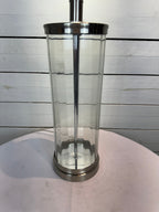 Clear Lamp Base with Drum Shade