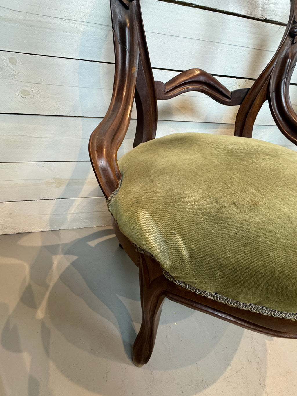 Antique Victorian Balloon Back Boudoir Side Chairs - Set of Two