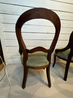 Antique Victorian Balloon Back Boudoir Side Chairs - Set of Two