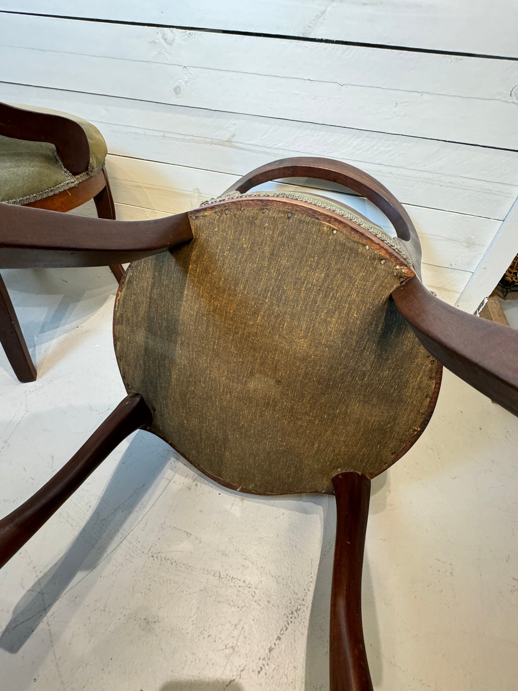 Antique Victorian Balloon Back Boudoir Side Chairs - Set of Two