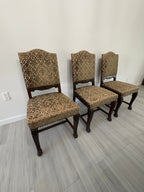 Victorian Carved Mahogany Clawfoot Extension Table with 6 Upholstered Chairs