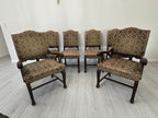 Victorian Carved Mahogany Clawfoot Extension Table with 6 Upholstered Chairs