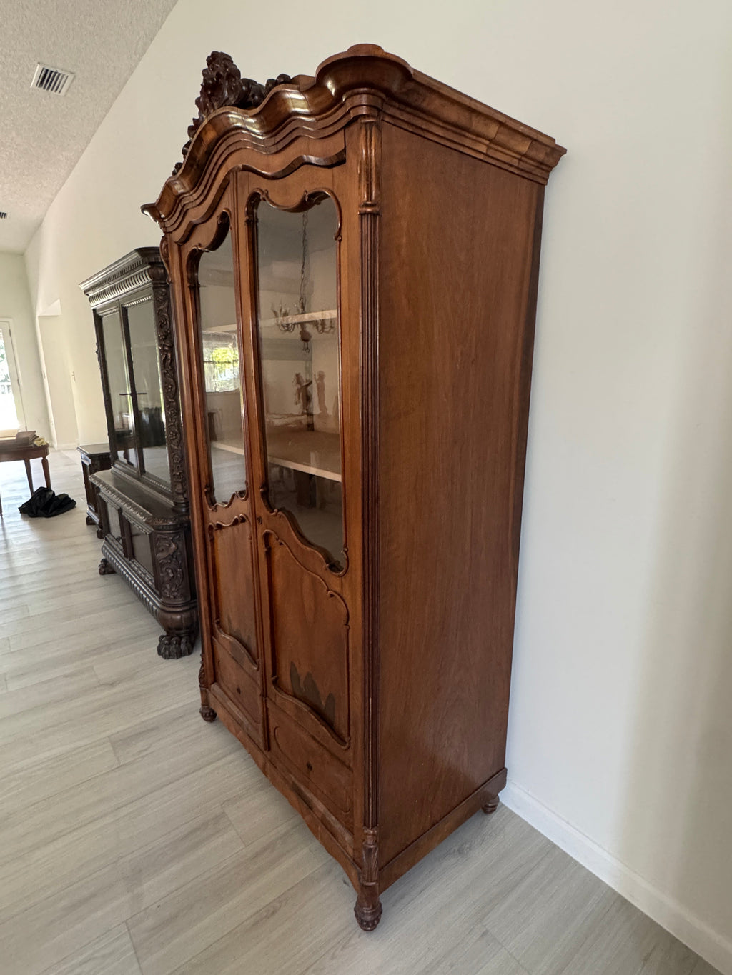 19th Century French Provincial Showcase China and Display Cabinet