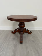 Antique Victorian Pedestal Parlor Side Table - Short Table or Plant Stand
