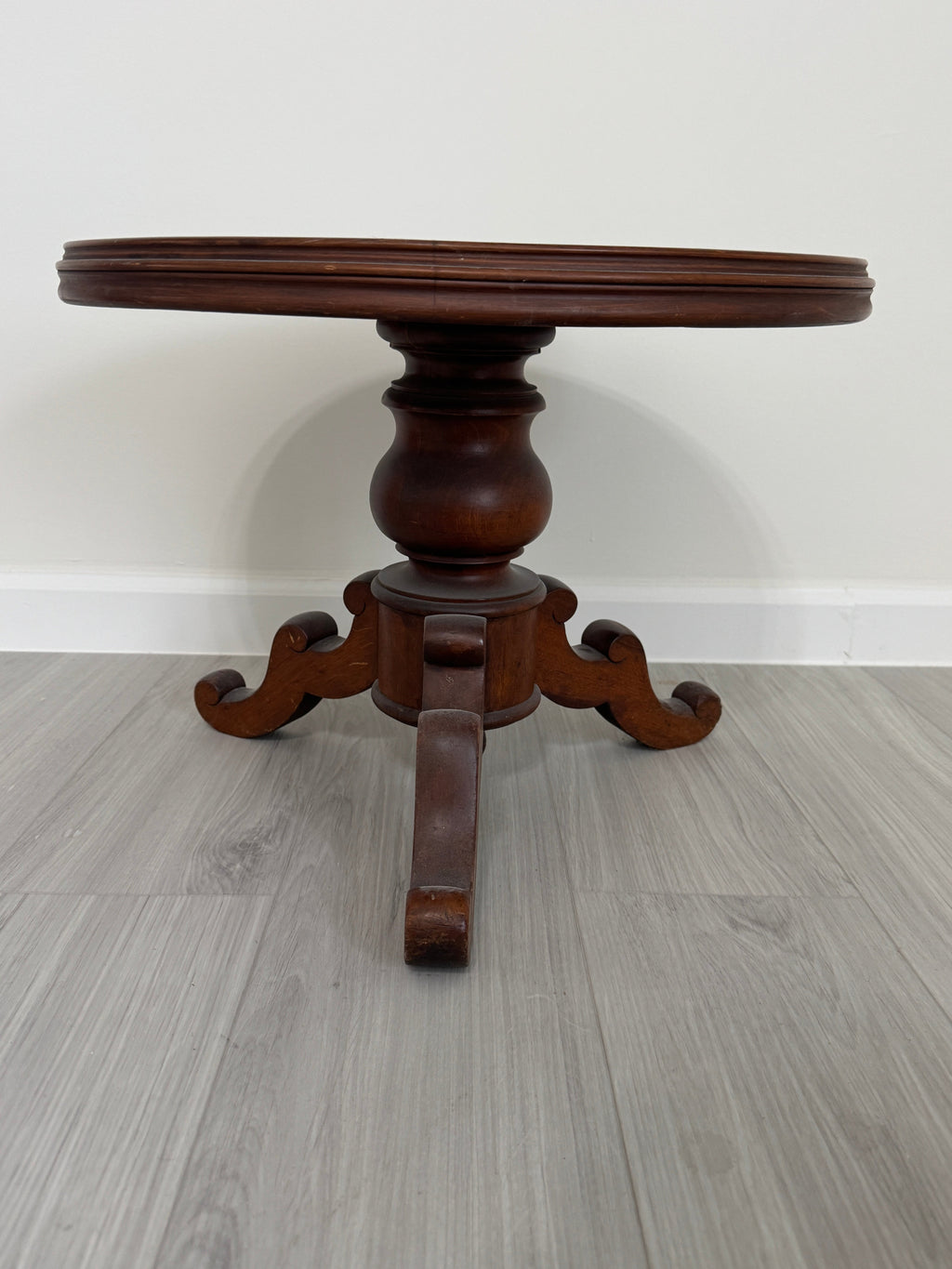 Antique Victorian Pedestal Parlor Side Table - Short Table or Plant Stand
