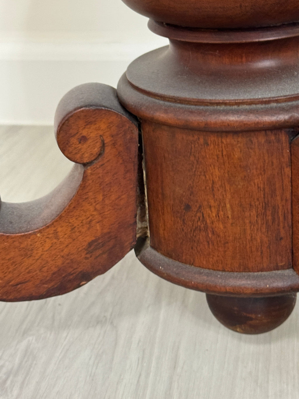Antique Victorian Pedestal Parlor Side Table - Short Table or Plant Stand