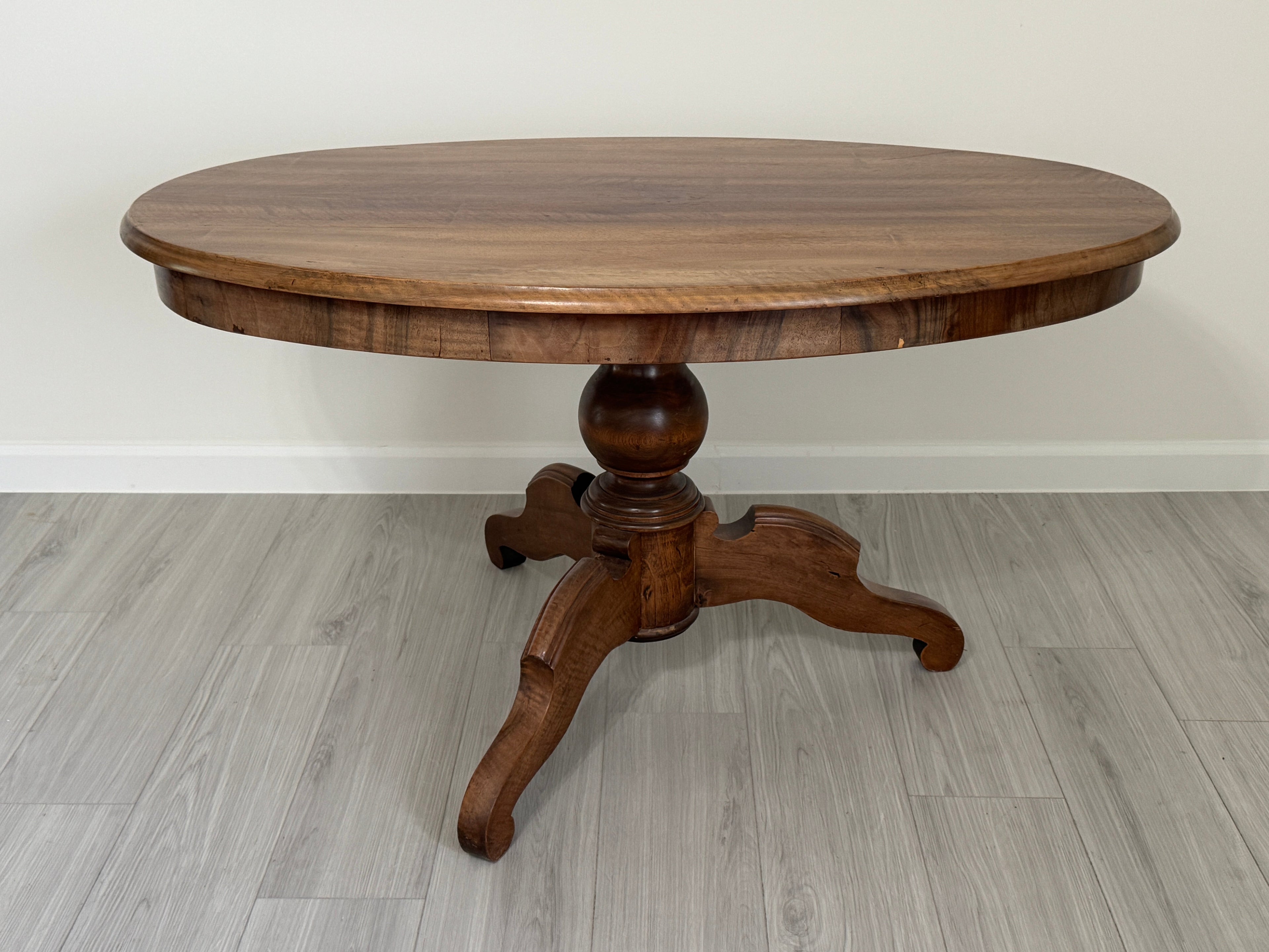 Antique Victorian Tall Pedestal Parlor Coffee Table