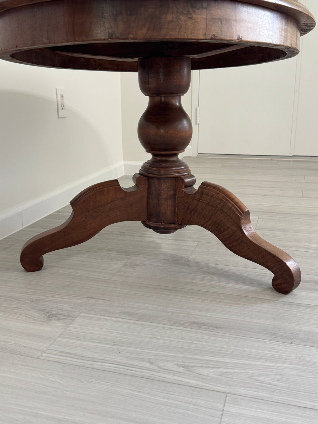 Antique Victorian Tall Pedestal Parlor Coffee Table