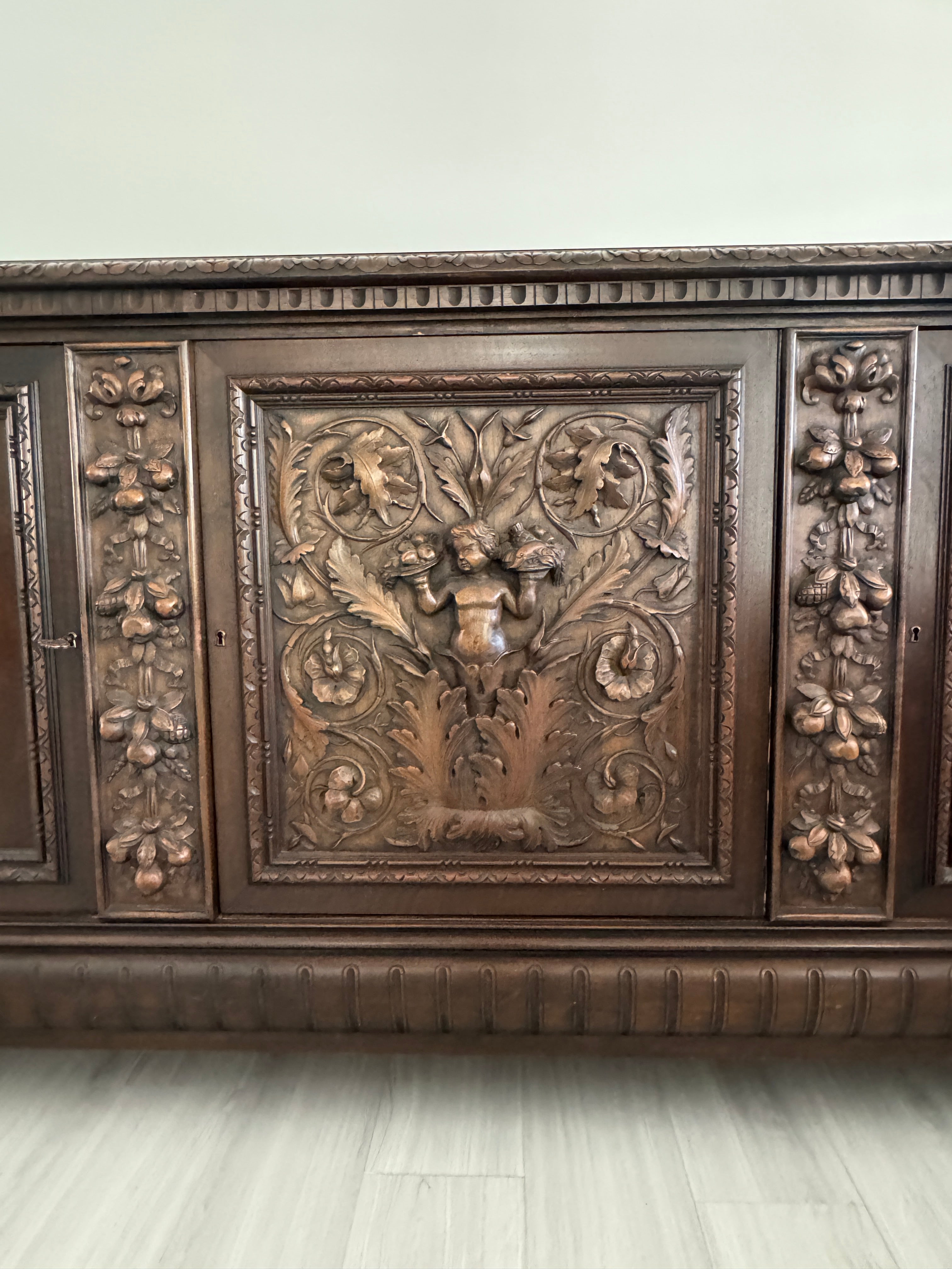 Victorian Carved Walnut Clawfoot Buffet Sideboard Credenza - Zipfel Furniture