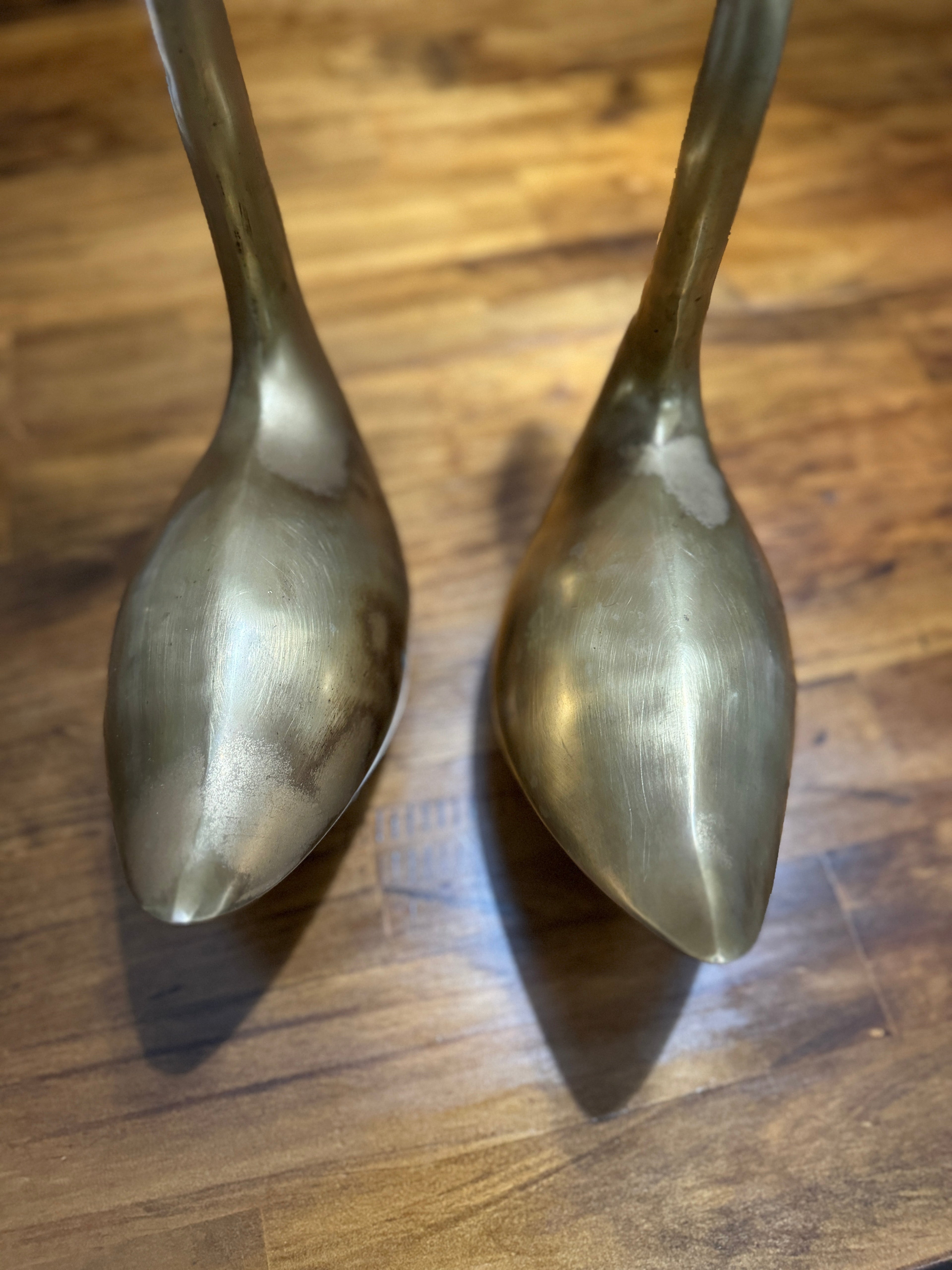 Vintage Large/XL Brass Swans - Set of Two