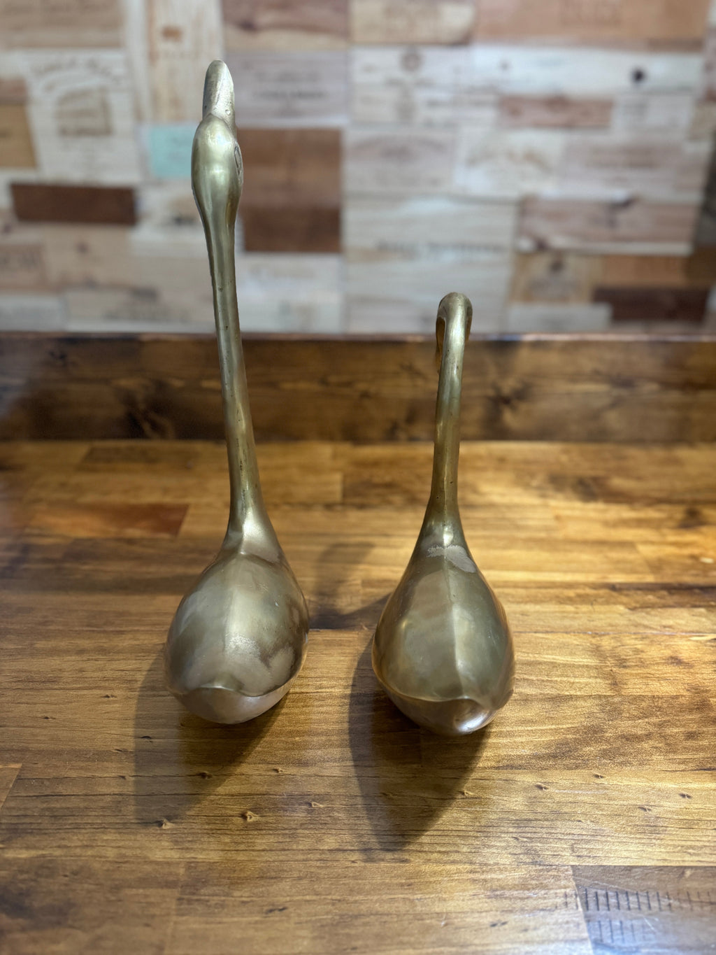 Vintage Large/XL Brass Swans - Set of Two