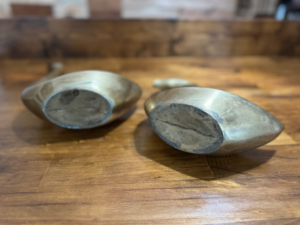 Vintage Large/XL Brass Swans - Set of Two